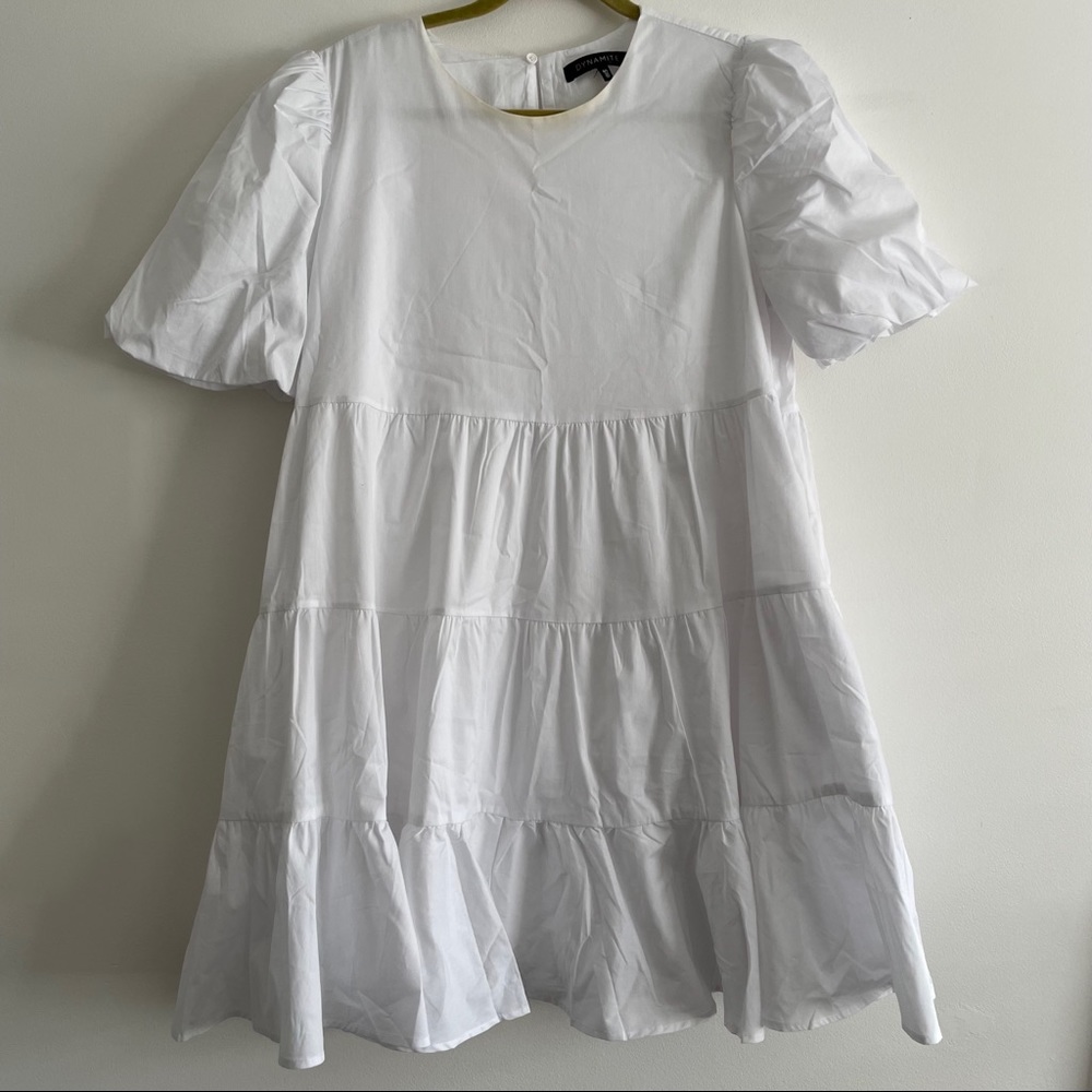 DYNAMITE white baby doll puff dress